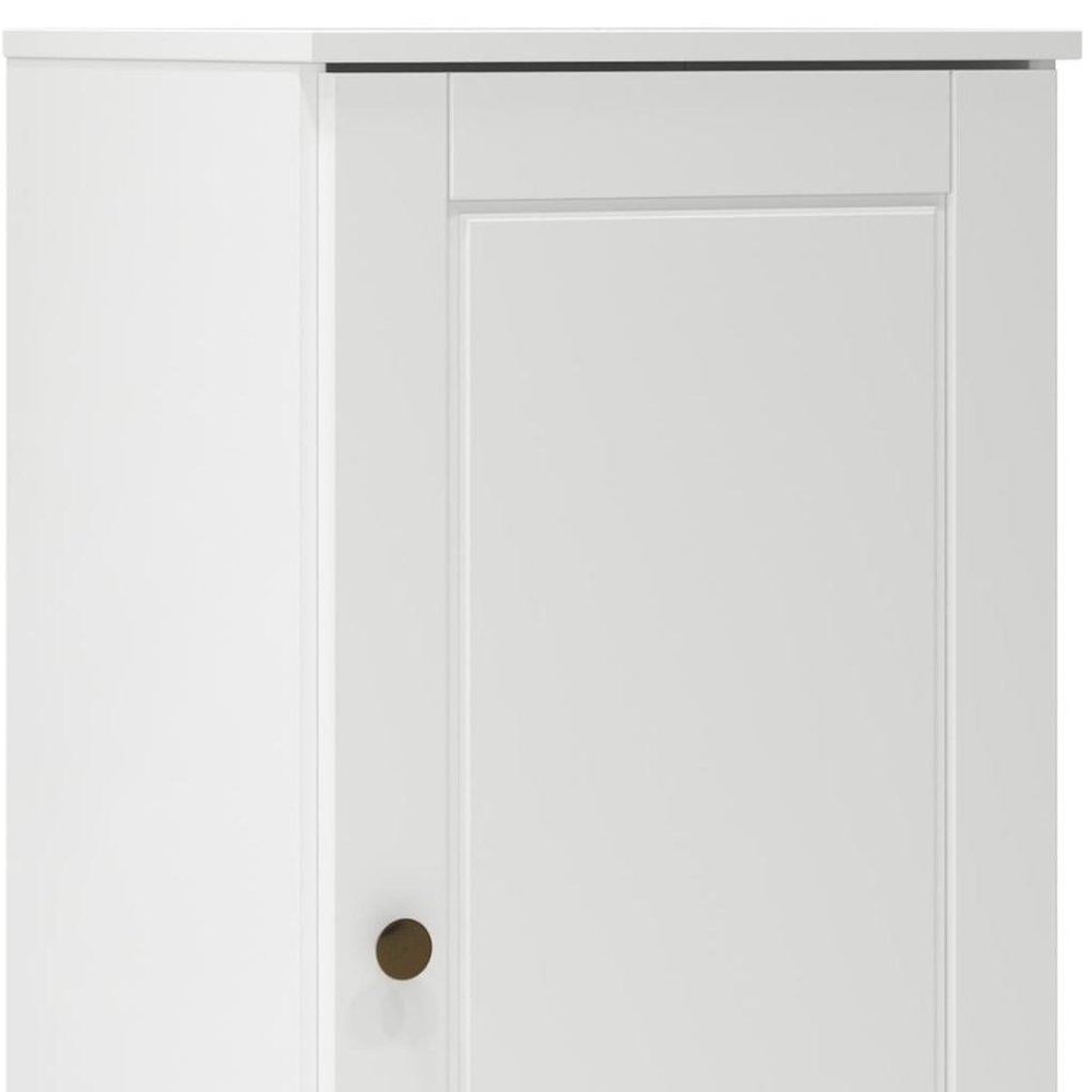 17" White Solid Wood Single Door Linen Cabinet HomeRoots