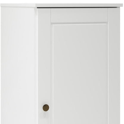 17" White Solid Wood Single Door Linen Cabinet HomeRoots