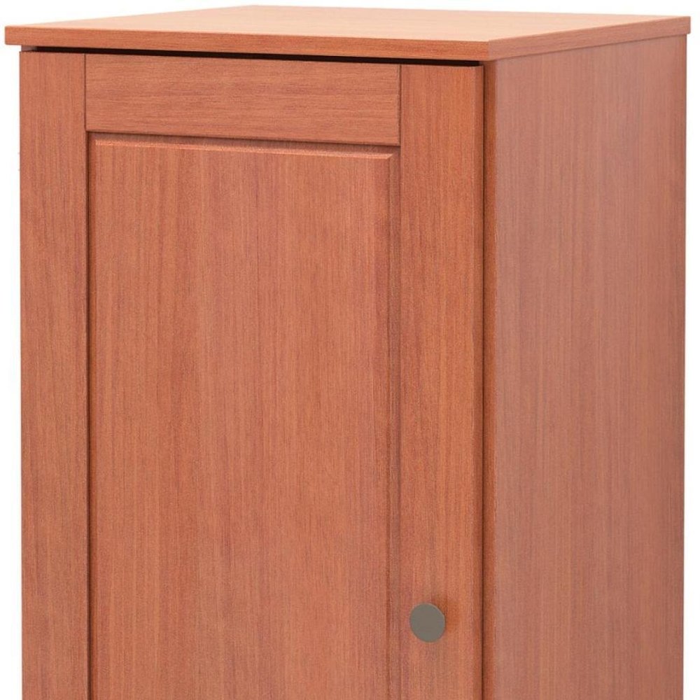 17" Coffee Solid Wood Single Door Linen Cabinet HomeRoots