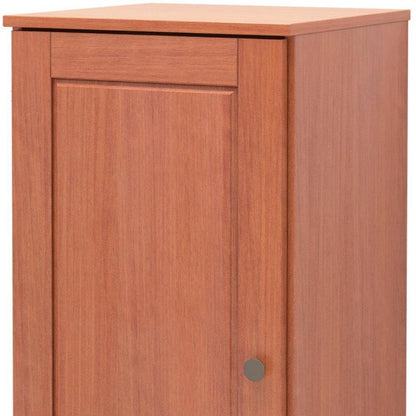 17" Coffee Solid Wood Single Door Linen Cabinet HomeRoots