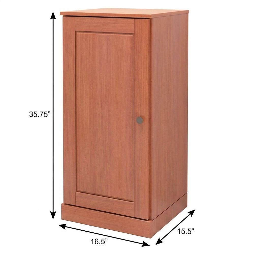 17" Coffee Solid Wood Single Door Linen Cabinet HomeRoots