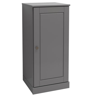 17" Gray Solid Wood Single Door Linen Cabinet