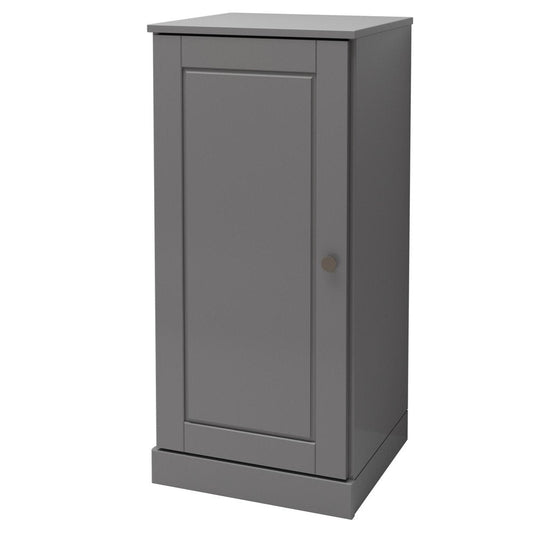 17" Gray Solid Wood Single Door Linen Cabinet