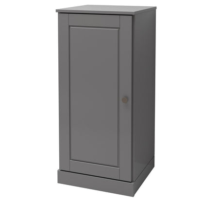 17" Gray Solid Wood Single Door Linen Cabinet