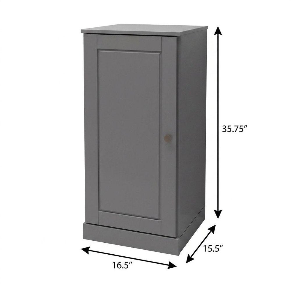 17" Gray Solid Wood Single Door Linen Cabinet — view 11
