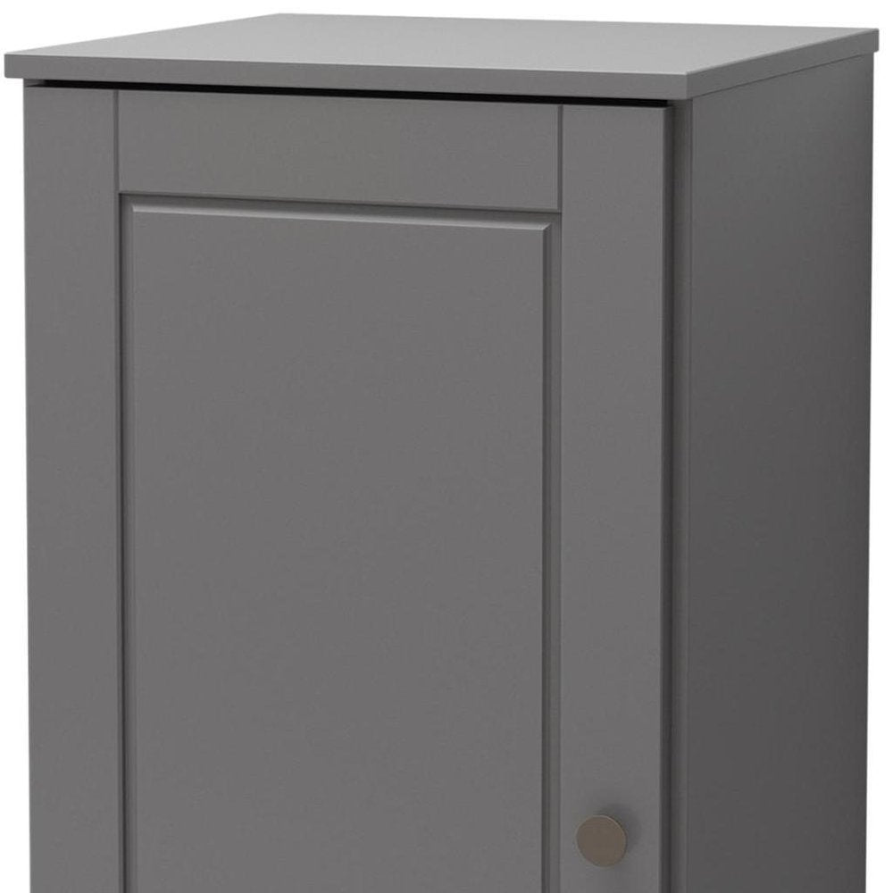 17" Gray Solid Wood Single Door Linen Cabinet — view 2