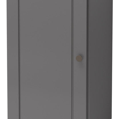 17" Gray Solid Wood Single Door Linen Cabinet