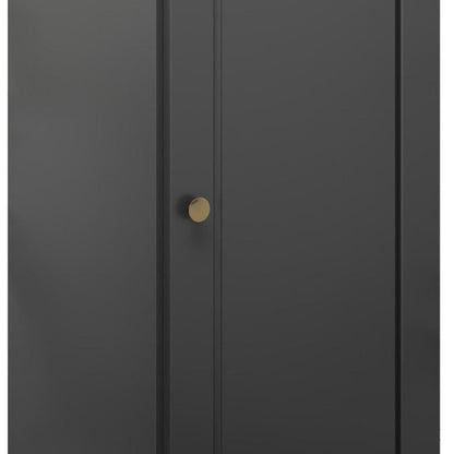 17" Black Solid Wood Single Door Linen Cabinet