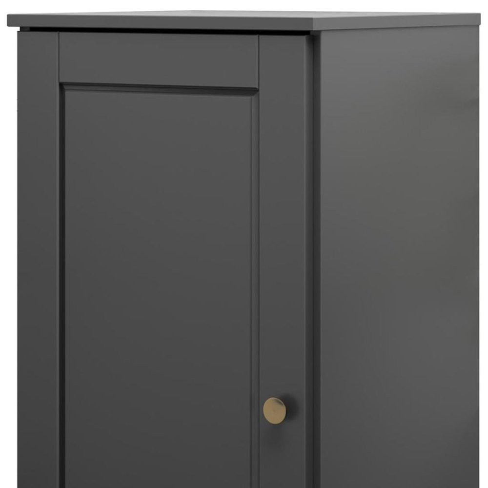 17" Black Solid Wood Single Door Linen Cabinet — view 2