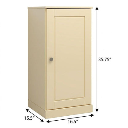 17" Yellow Solid Wood Single Door Linen Cabinet HomeRoots