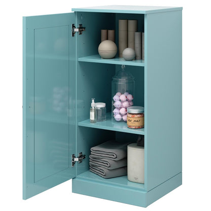 17" Aqua Solid Wood Single Door Linen Cabinet