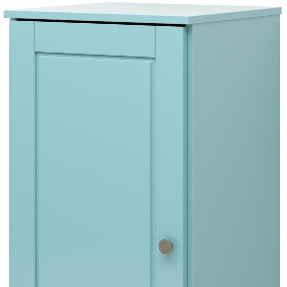 17" Aqua Solid Wood Single Door Linen Cabinet HomeRoots