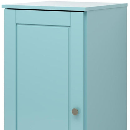 17" Aqua Solid Wood Single Door Linen Cabinet HomeRoots