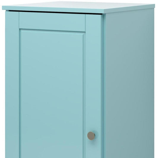 17" Aqua Solid Wood Single Door Linen Cabinet