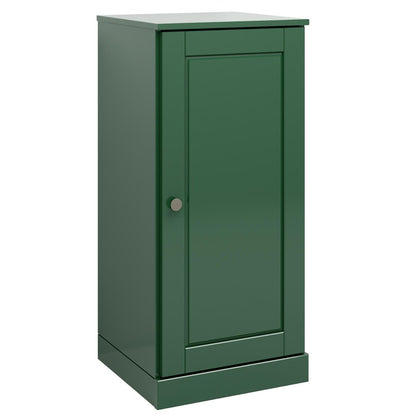 17" Green Solid Wood Single Door Linen Cabinet HomeRoots