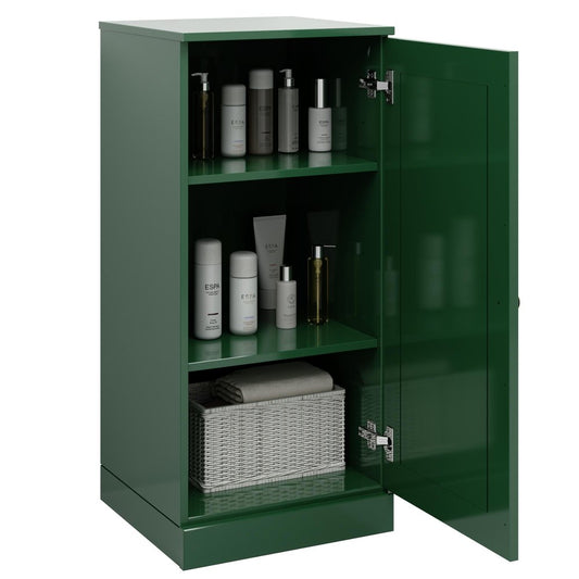 17" Green Solid Wood Single Door Linen Cabinet