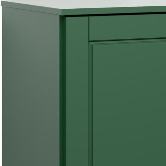 17" Green Solid Wood Single Door Linen Cabinet