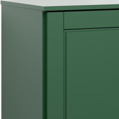 17" Green Solid Wood Single Door Linen Cabinet HomeRoots