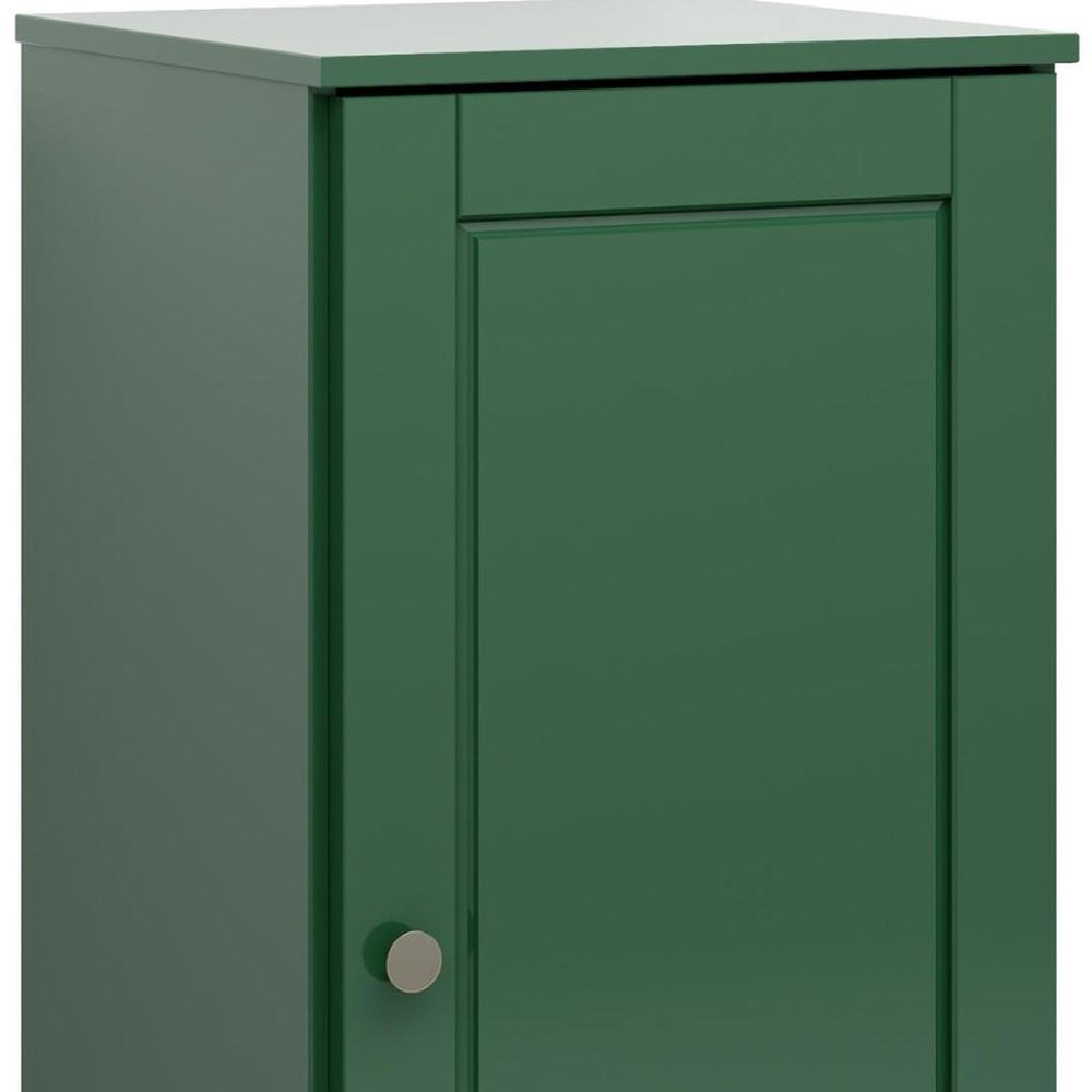 17" Green Solid Wood Single Door Linen Cabinet HomeRoots