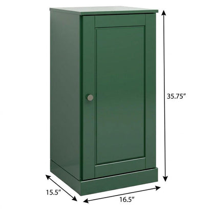 17" Green Solid Wood Single Door Linen Cabinet HomeRoots