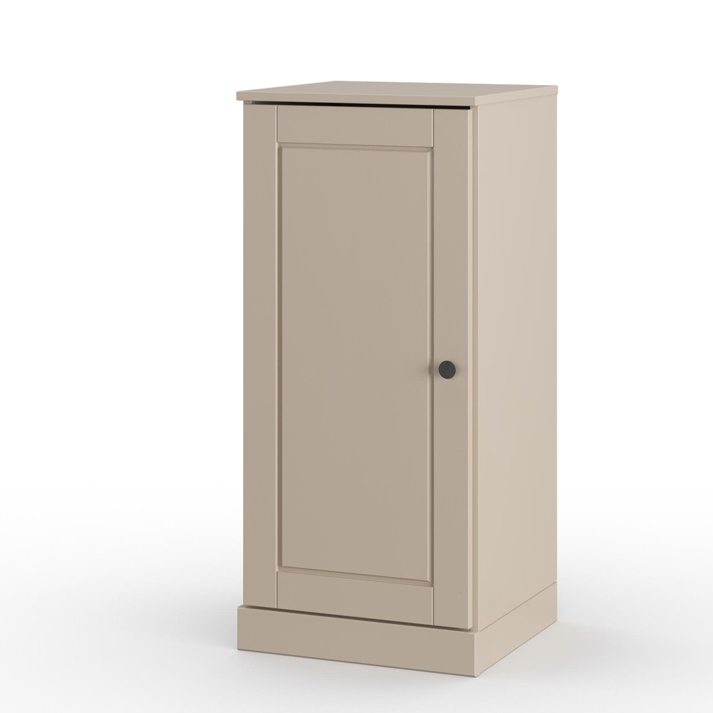 17" Beige Solid Wood Single Door Linen Cabinet HomeRoots