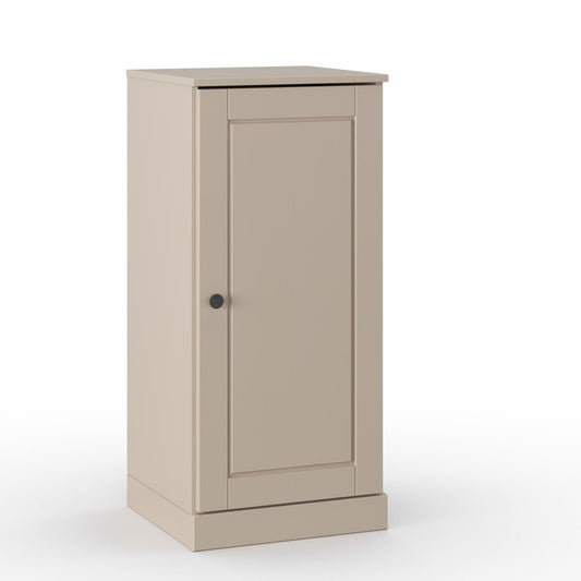 17" Beige Solid Wood Single Door Linen Cabinet