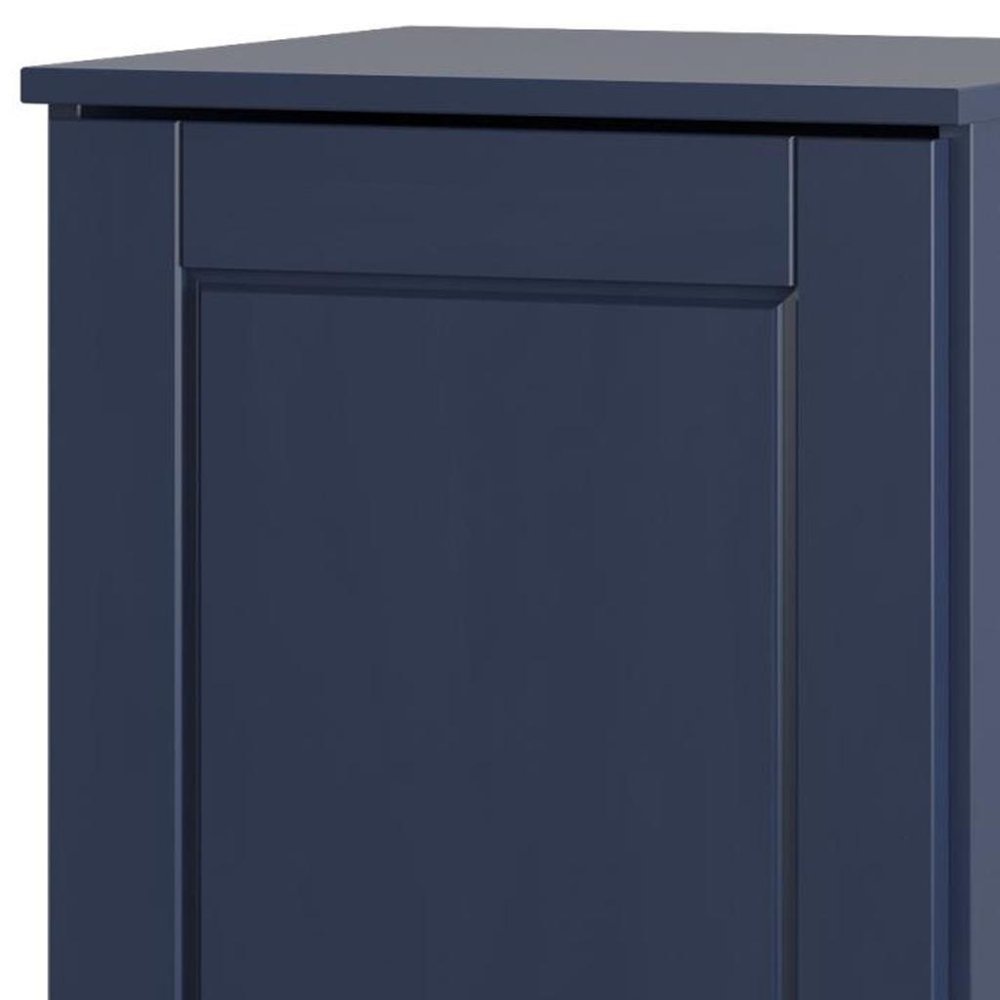 17" Navy Blue Solid Wood Single Door Linen Cabinet — view 3