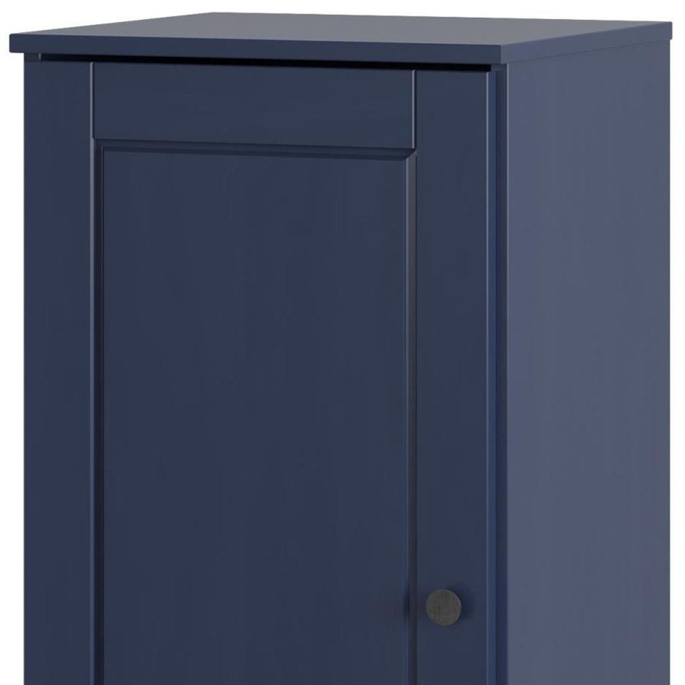 17" Navy Blue Solid Wood Single Door Linen Cabinet — view 3