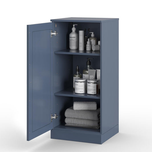 17" French Blue Solid Wood Single Door Linen Cabinet