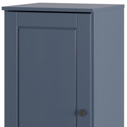 17" French Blue Solid Wood Single Door Linen Cabinet HomeRoots