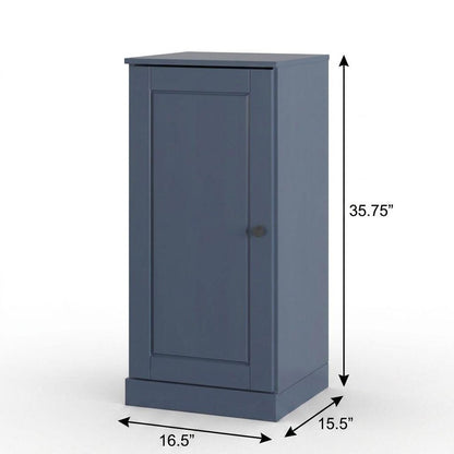 17" French Blue Solid Wood Single Door Linen Cabinet HomeRoots