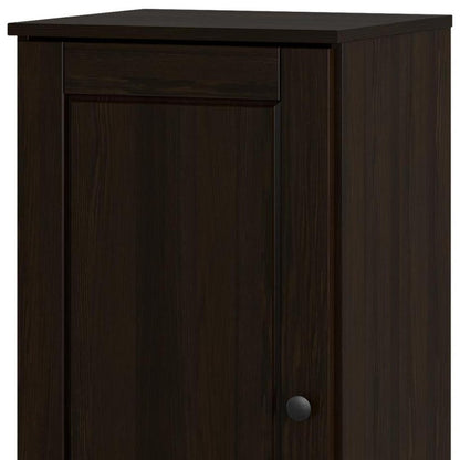 17" Espresso Solid Wood Single Door Linen Cabinet