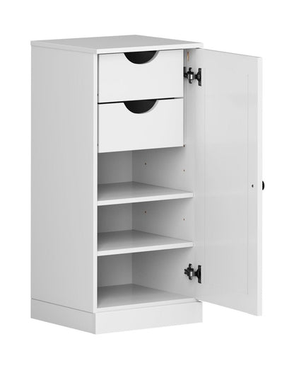 17" White Solid Wood Single Door Linen Cabinet HomeRoots