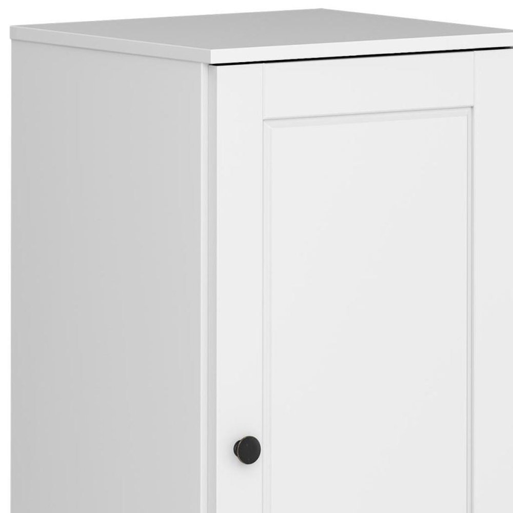 17" White Solid Wood Single Door Linen Cabinet — view 3