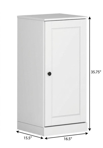 17" White Solid Wood Single Door Linen Cabinet HomeRoots