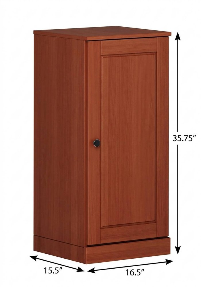 17" Coffee Solid Wood Single Door Linen Cabinet HomeRoots