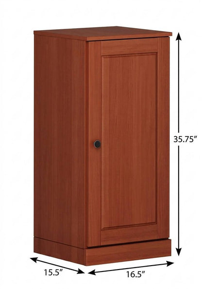 17" Coffee Solid Wood Single Door Linen Cabinet HomeRoots