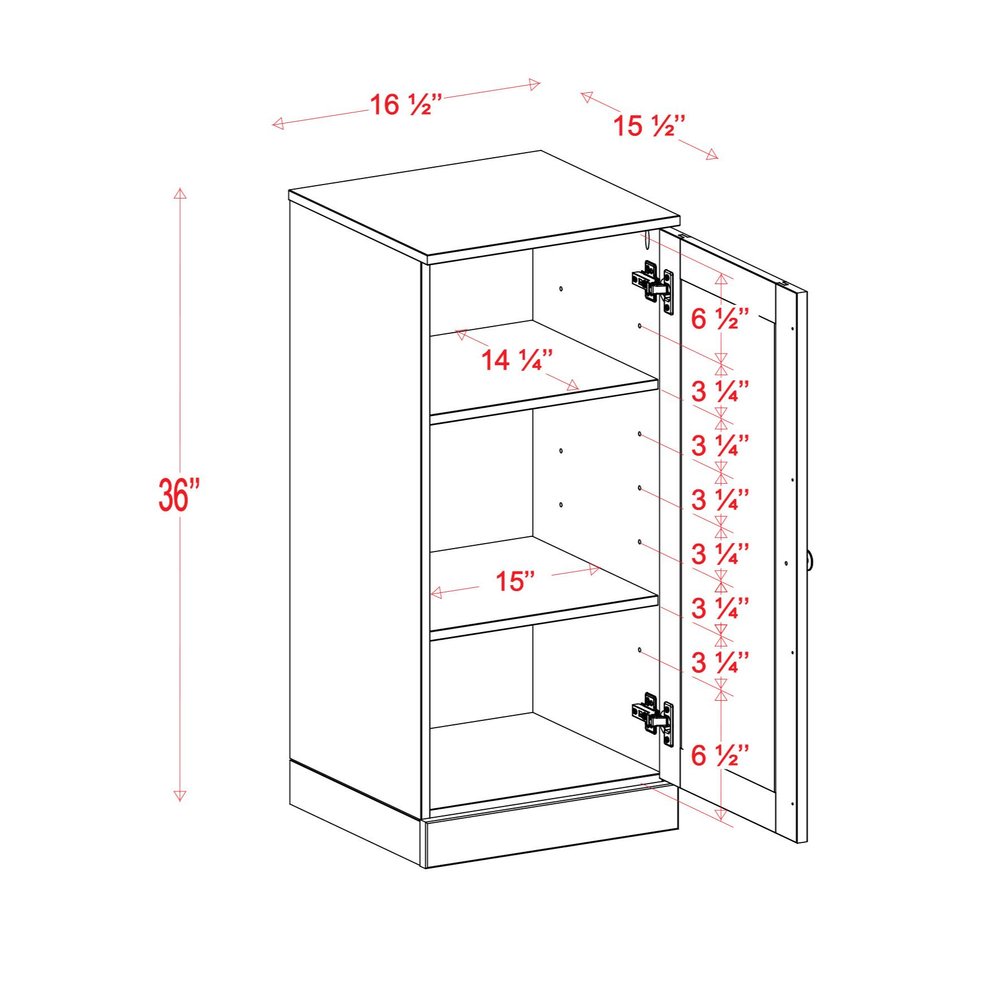 17" Black Solid Wood Single Door Linen Cabinet HomeRoots