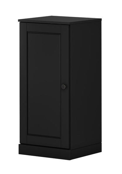 17" Black Solid Wood Single Door Linen Cabinet HomeRoots