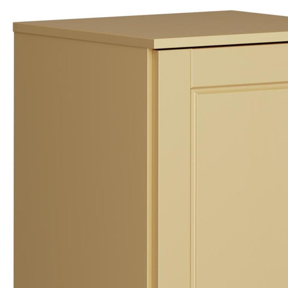 17" Yellow Solid Wood Single Door Linen Cabinet — view 4