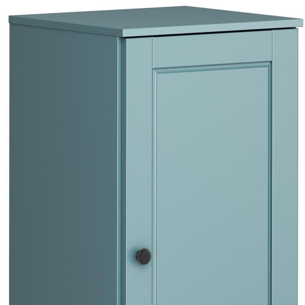 17" Aqua Solid Wood Single Door Linen Cabinet HomeRoots