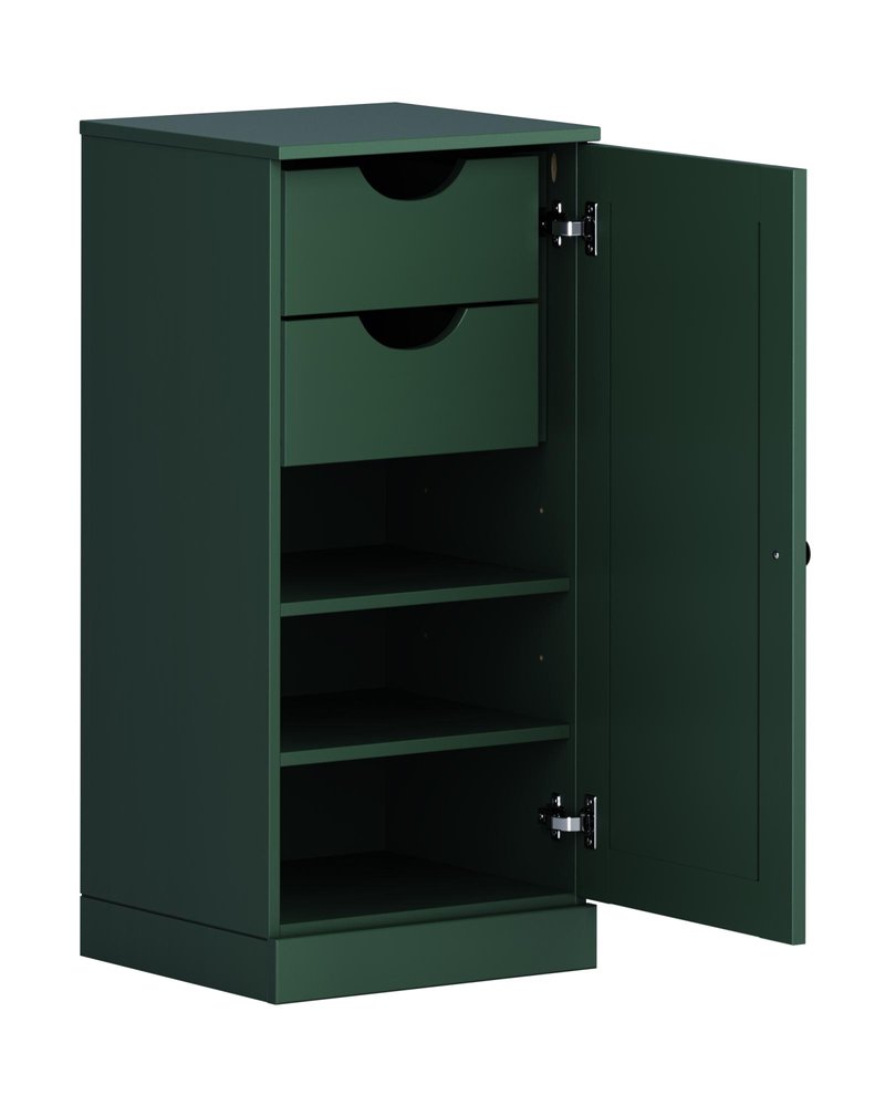 17" Green Solid Wood Single Door Linen Cabinet HomeRoots