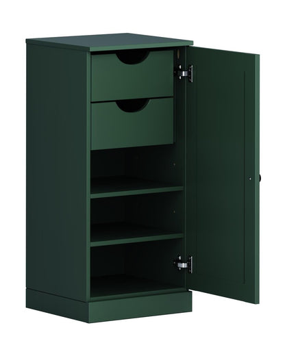 17" Green Solid Wood Single Door Linen Cabinet HomeRoots