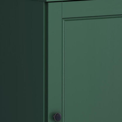 17" Green Solid Wood Single Door Linen Cabinet HomeRoots