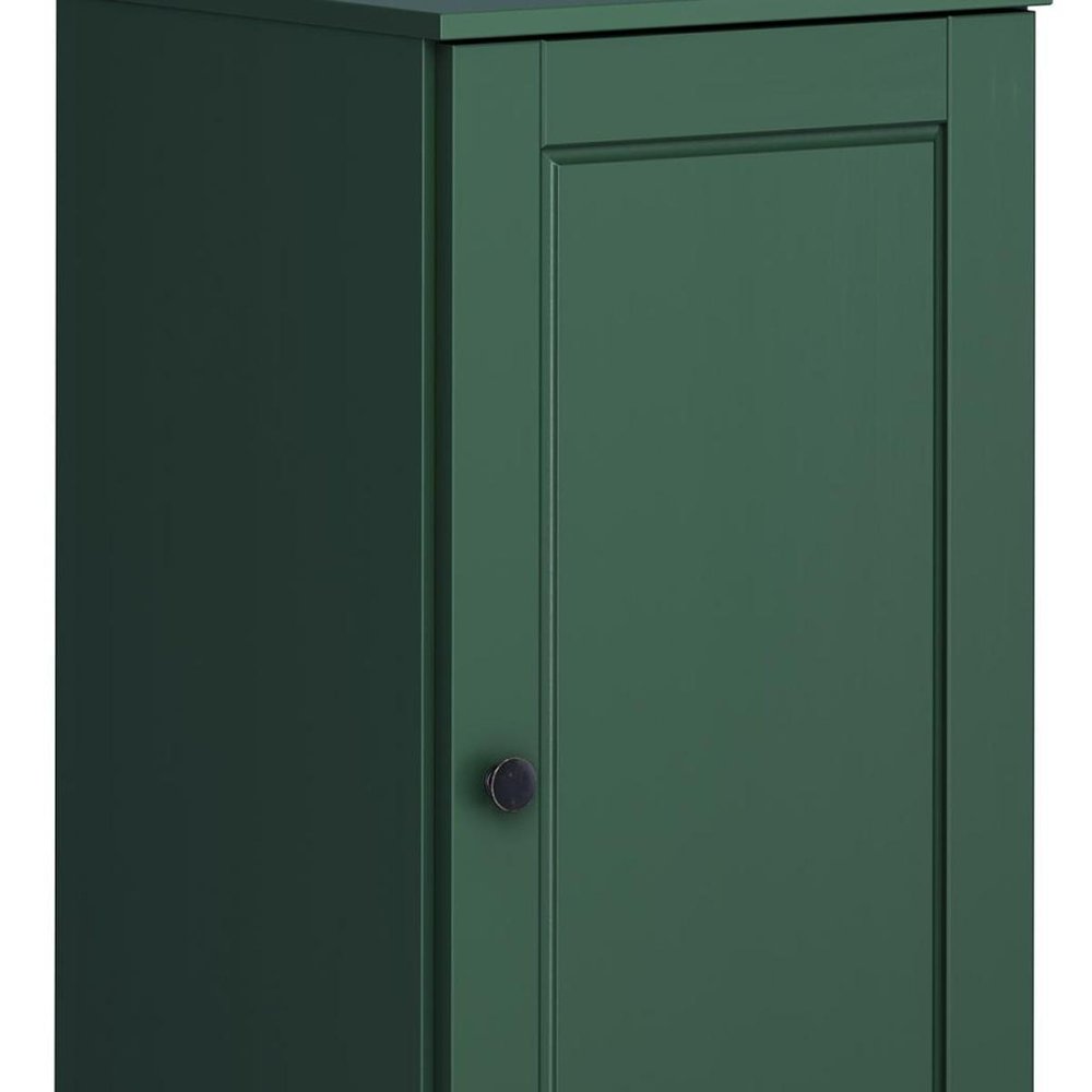 17" Green Solid Wood Single Door Linen Cabinet