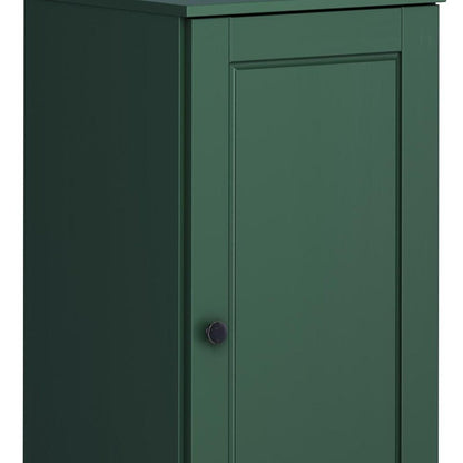 17" Green Solid Wood Single Door Linen Cabinet