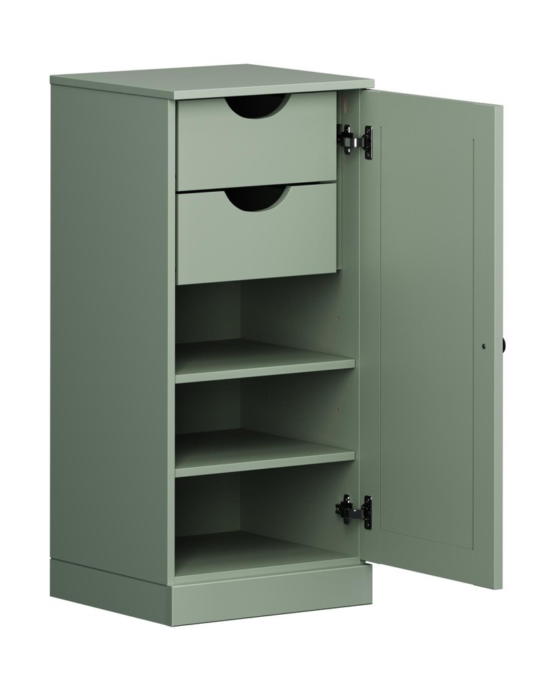 17" Sage Solid Wood Single Door Linen Cabinet — view 2
