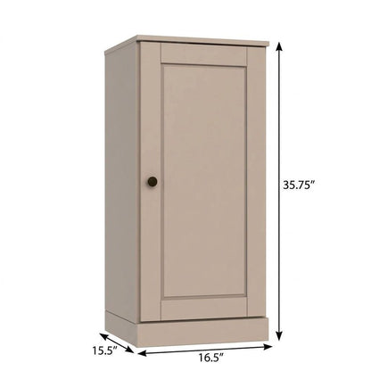 17" Beige Solid Wood Single Door Linen Cabinet HomeRoots