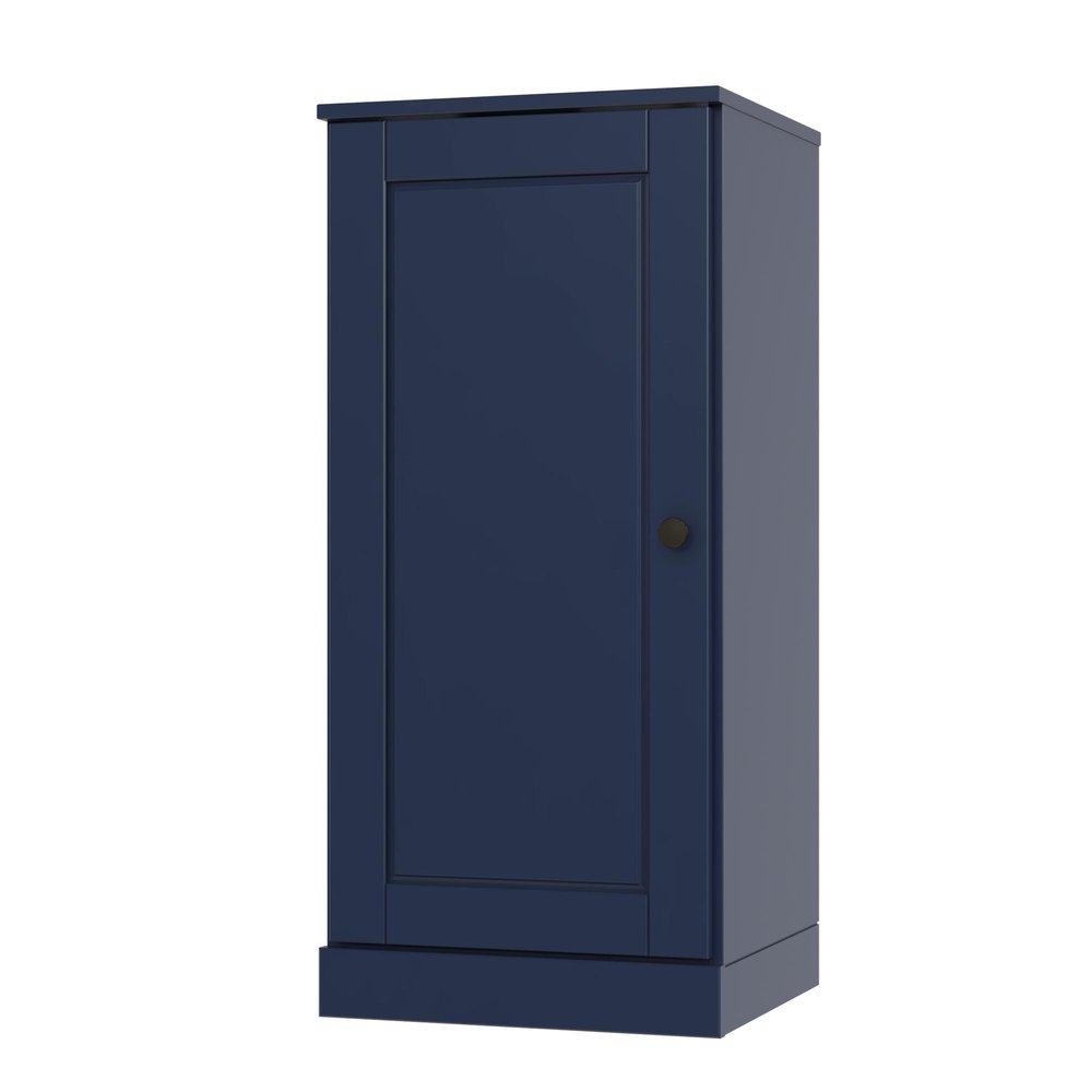 17" Navy Blue Solid Wood Single Door Linen Cabinet — view 1