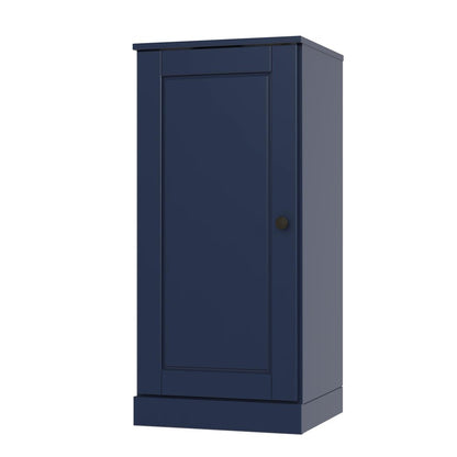 17" Navy Blue Solid Wood Single Door Linen Cabinet HomeRoots